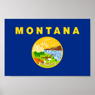 Póster Bandera Estatal de Montana