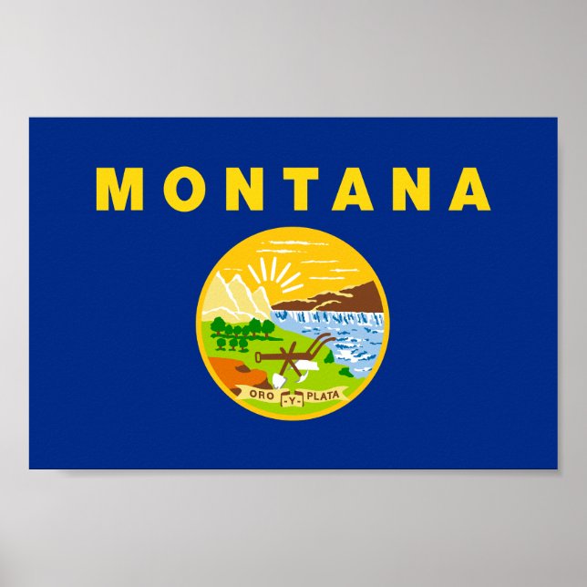 Póster Bandera Estatal de Montana (Frente)