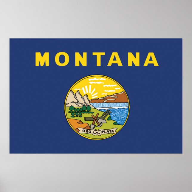 Póster Bandera estatal de Montana, Estados Unidos (Frente)