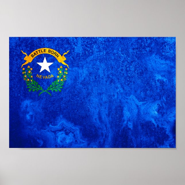 Póster Bandera Estatal de Nevada (Frente)
