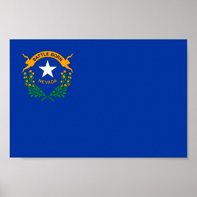 Póster Bandera Estatal de Nevada (Frente)