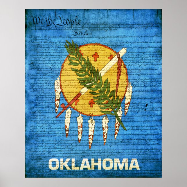 Póster Bandera estatal de Oklahoma (Frente)