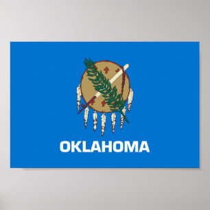 Póster Bandera estatal de Oklahoma