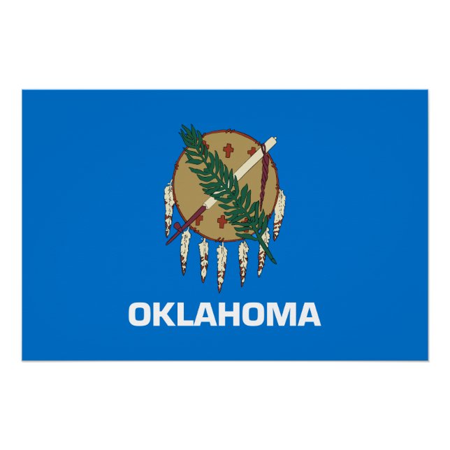 Póster Bandera estatal de Oklahoma (Anverso)