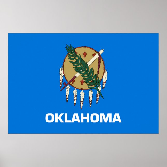 Póster Bandera estatal de Oklahoma, Estados Unidos (Frente)