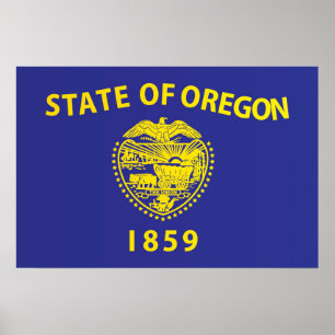 Póster Bandera estatal de Oregón, Estados Unidos