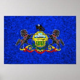 Póster Bandera Estatal de Pennsylvania