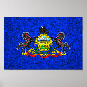 Póster Bandera Estatal de Pennsylvania