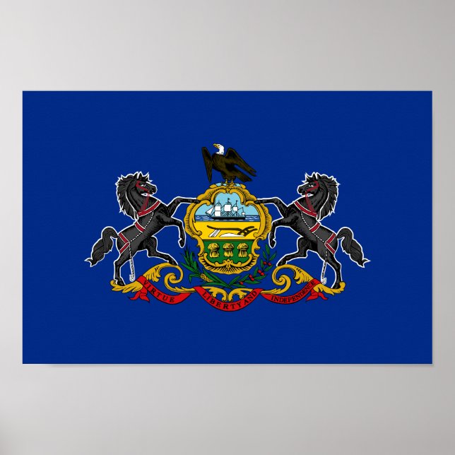 Póster Bandera Estatal de Pennsylvania (Frente)