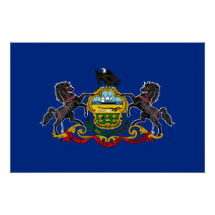 Póster Bandera Estatal de Pennsylvania