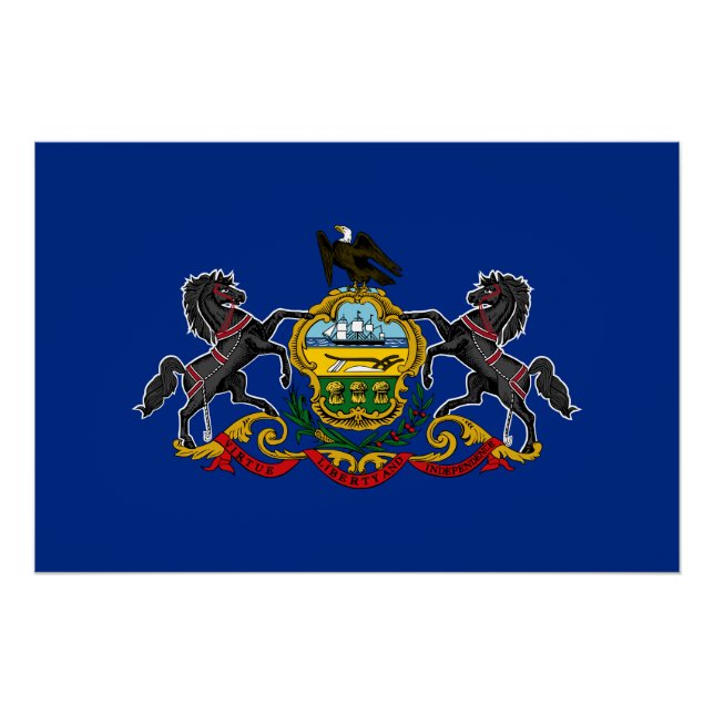 Póster Bandera Estatal de Pennsylvania (Anverso)