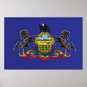 Póster Bandera estatal de Pennsylvania, Estados Unidos