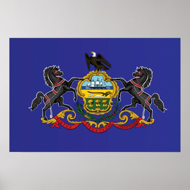 Póster Bandera estatal de Pennsylvania, Estados Unidos (Frente)