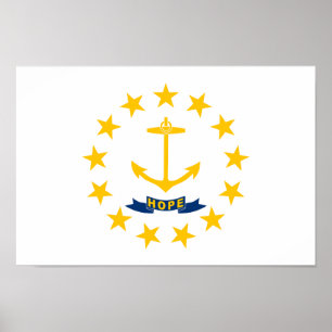 Póster Bandera estatal de Rhode Island