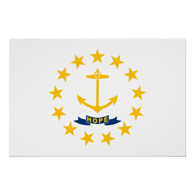 Póster Bandera estatal de Rhode Island (Anverso)