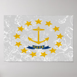Póster Bandera estatal de Rhode Island