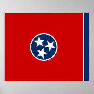 Póster Bandera estatal de Tennessee