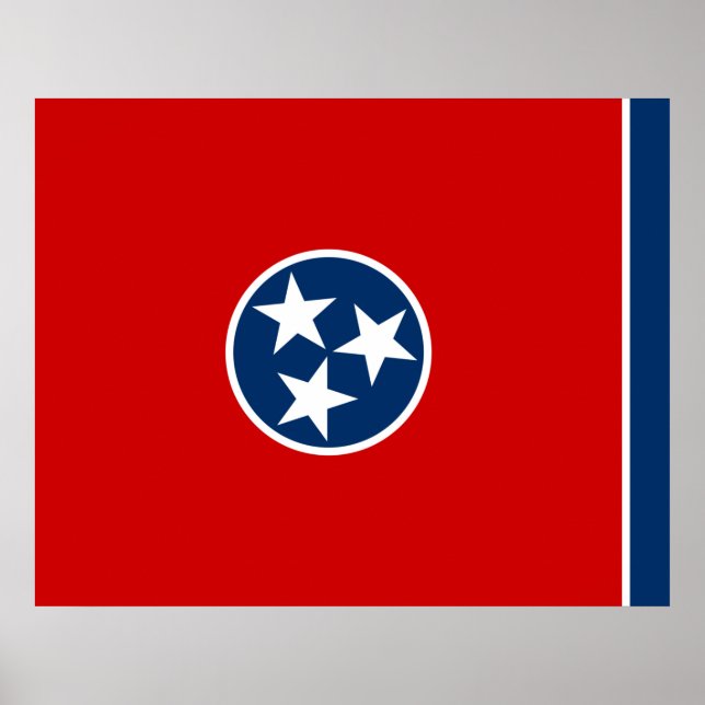 Póster Bandera estatal de Tennessee (Frente)
