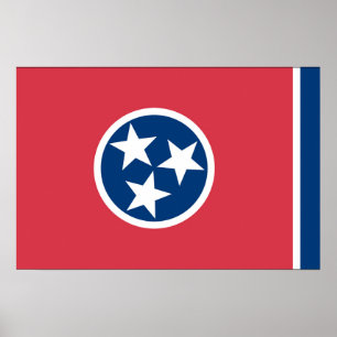 Póster Bandera estatal de Tennessee, Estados Unidos