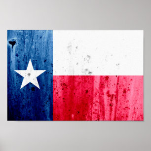 Póster Bandera Estatal de Texas