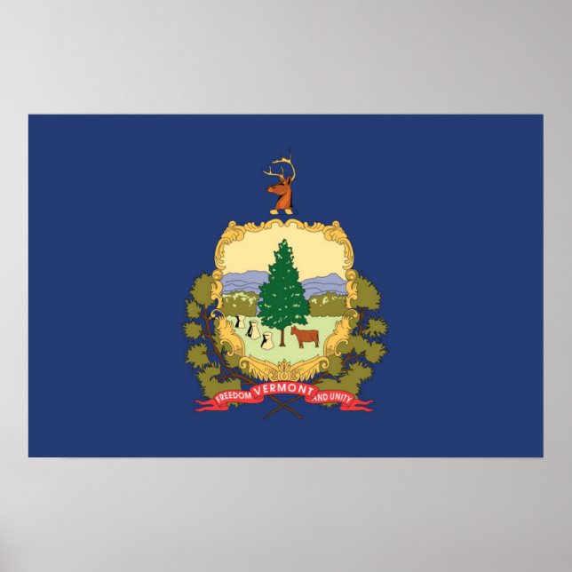 Póster Bandera Estatal de Vermont, Estados Unidos (Frente)