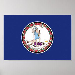 Póster Bandera estatal de Virginia