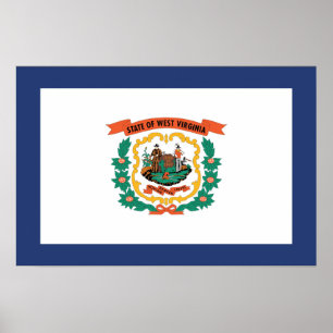 Póster Bandera estatal de Virginia Occidental, Estados Un