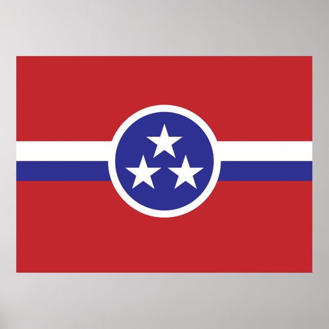 Póster Bandera Estatal Tennessee (Frente)