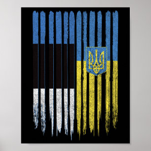 Póster Bandera Estonia Ucrania estonio ucraniano