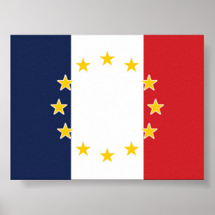Póster Bandera europea de la UE francesa