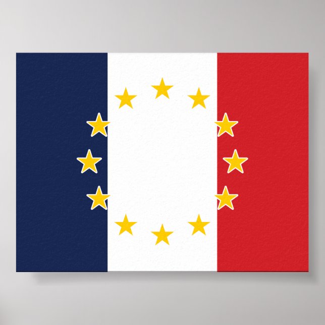 Póster Bandera europea de la UE francesa (Frente)