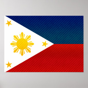 Póster Bandera filipina pelada moderna