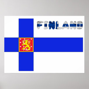 Póster Bandera finlandesa