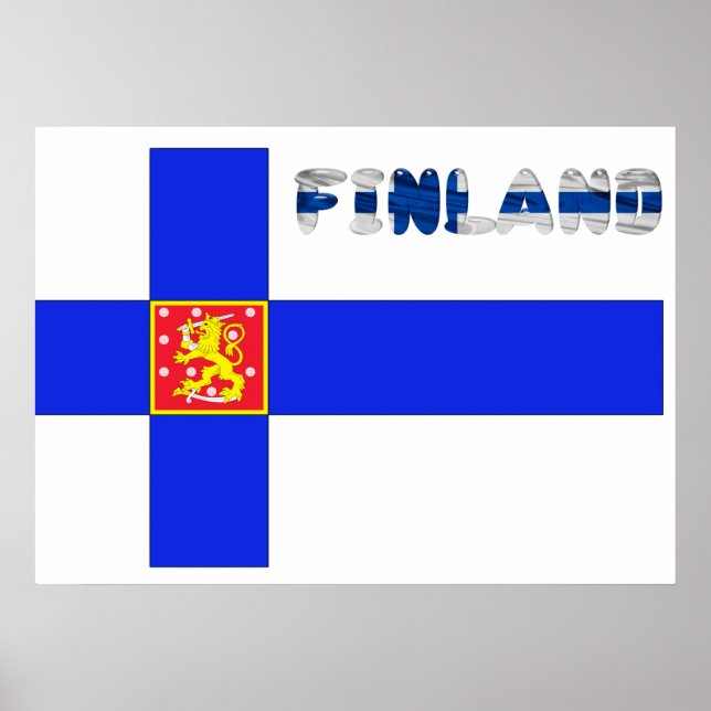 Póster Bandera finlandesa (Frente)