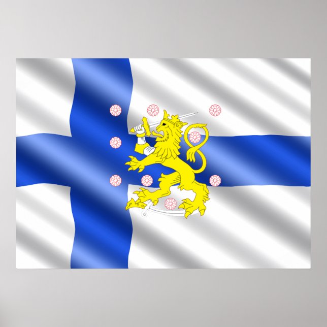 Póster Bandera finlandesa (Frente)