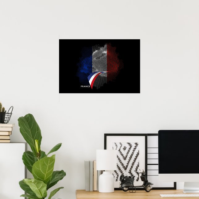 Póster Bandera francesa (Oficina en casa)