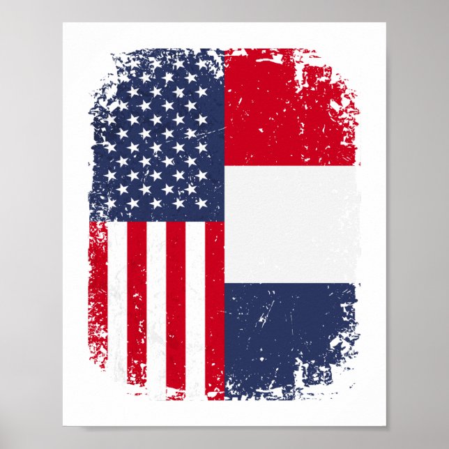 Póster Bandera Francesa de Estados Unidos (Frente)