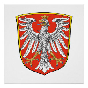 Póster Bandera Frankfurt Main ciudad alemania símbolo emb