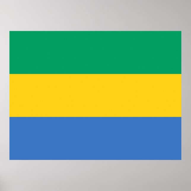 Póster Bandera gabonesa (Gabón) (Frente)