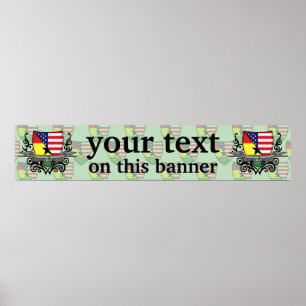 Póster Bandera Ghanés-Americana de la bandera del escudo