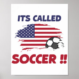 Póster Bandera graciosa estadounidense se llama SOCCER no