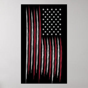 Póster Bandera Grunge de Estados Unidos