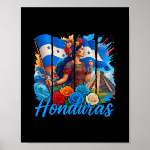 Póster Bandera Hondureña Copan Honduras Viaje Vacaciones 