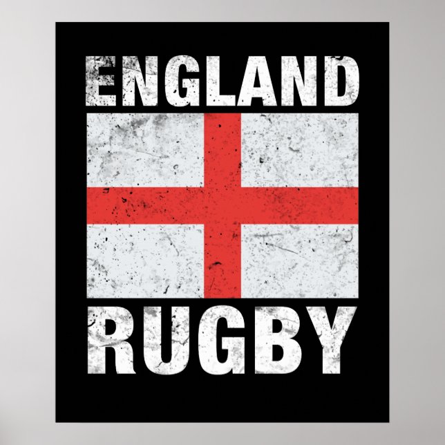 Póster Bandera inglesa del rugby de Inglaterra (Frente)
