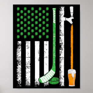 Póster Bandera irlandesa americana Irlanda Cerveza día de