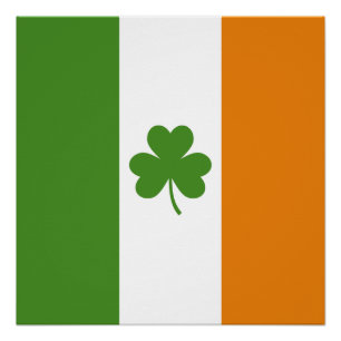 Póster Bandera irlandesa del Día de San Patricio con Sham