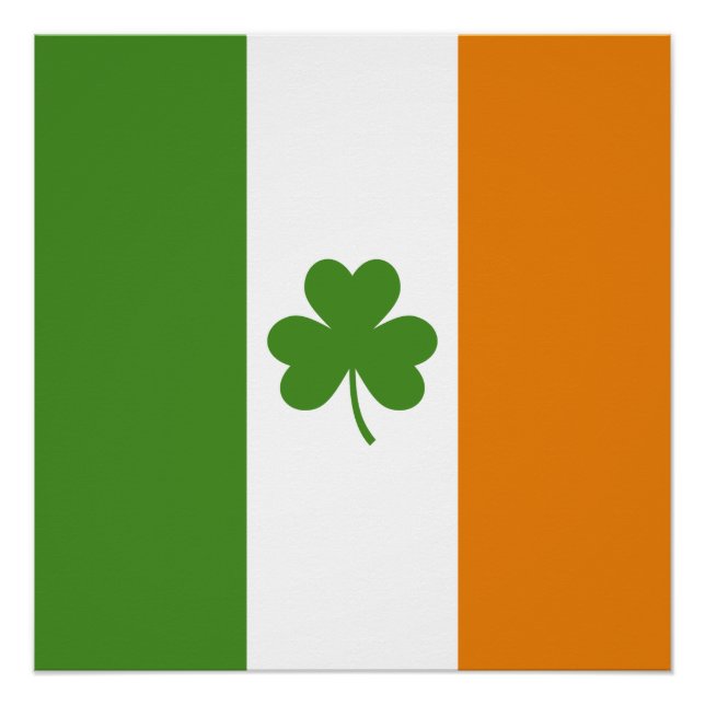 Póster Bandera irlandesa del Día de San Patricio con Sham (Anverso)