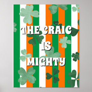 Póster Bandera irlandesa inspirada, cartel de The craic i