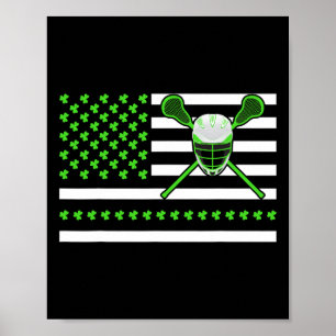 Póster Bandera irlandesa Shamrock americana Lacrosse St.
