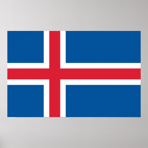 Póster Bandera islandesa -